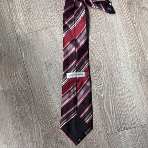 Geoffrey Beene Burgundy and Black Striped Tie